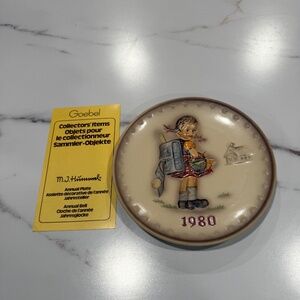 Vintage 1980 10th Annual MJ Hummel Collectors Plate #HUM273